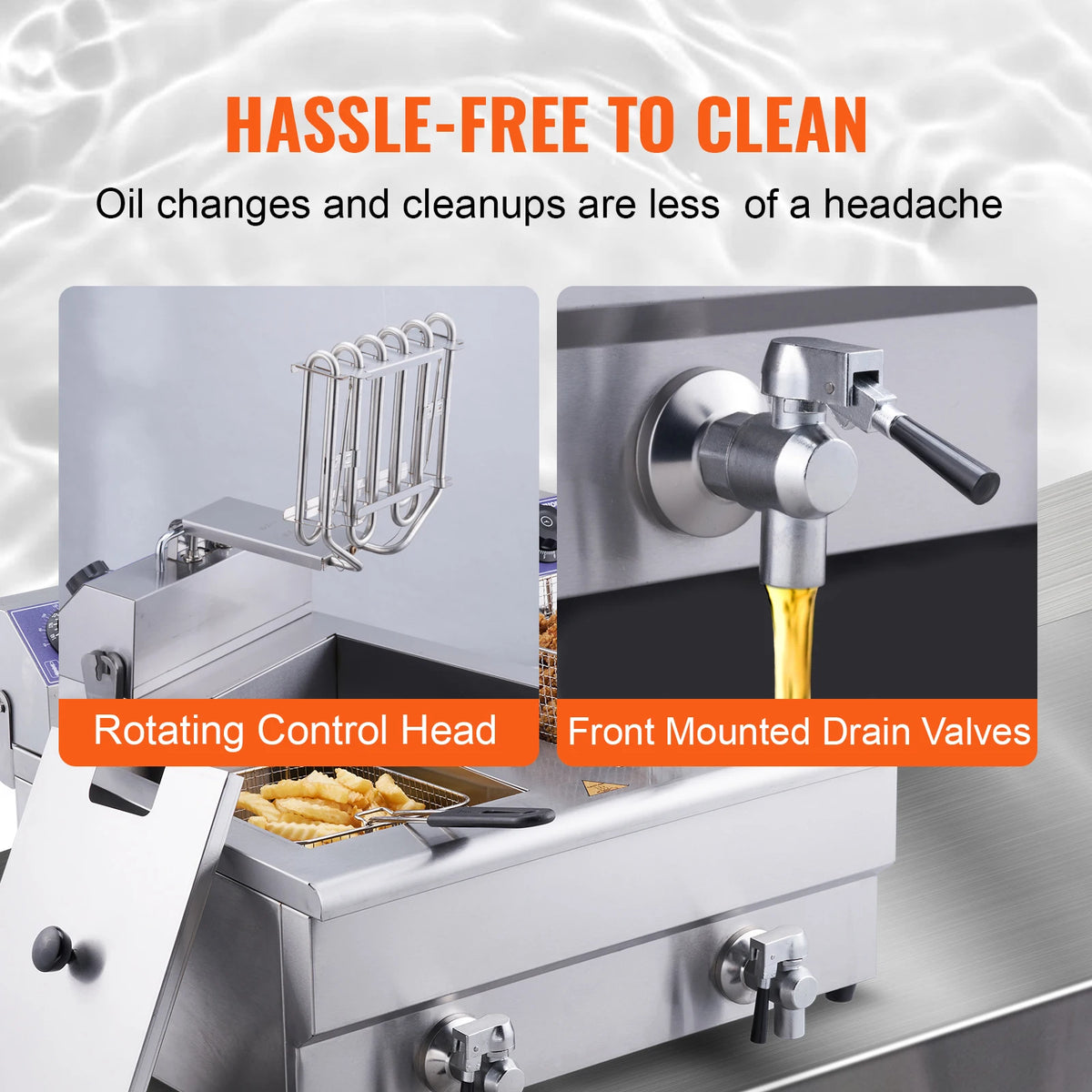 SucceBuy Commercial Electric Deep Fryer With Dual Removable Tanks