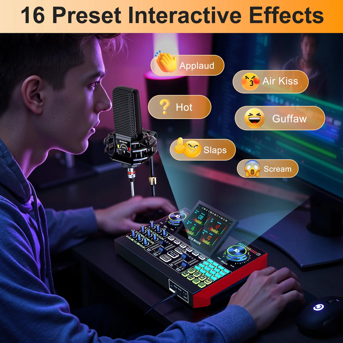 Tenlamp G10 Professional Audio Mixer And Streaming Interface