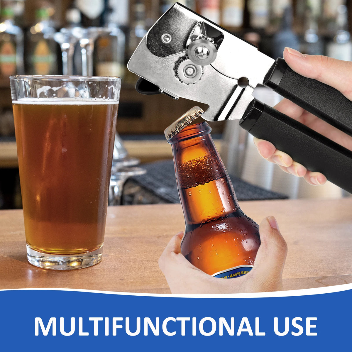 Stainless Steel Side Cut Can Opener With Safe Smooth Edge