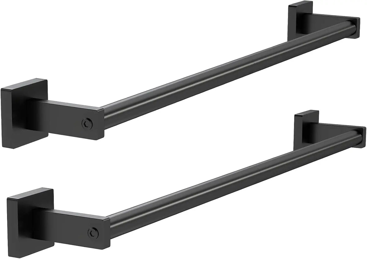 Wall Mounted Stainless Steel Towel Bar With Hooks Two Pack