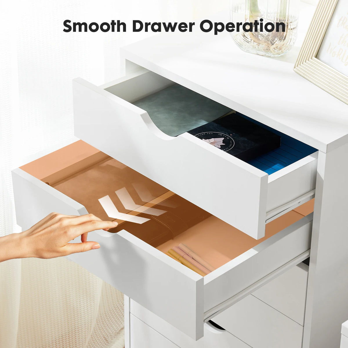 JHK 7 Drawer Wooden Mobile Filing Cabinet Desk Organizer Nightstand