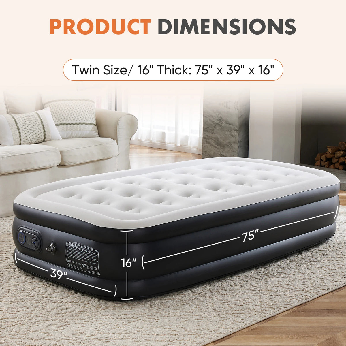 MCQ Air Mattress With Built In Pump And Non-Slip Base