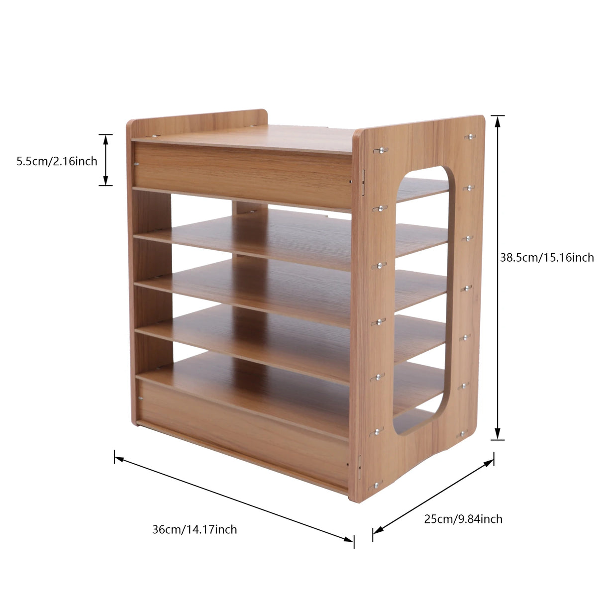 Seven Tier Wooden Office Paper Organizer Desk File Holder