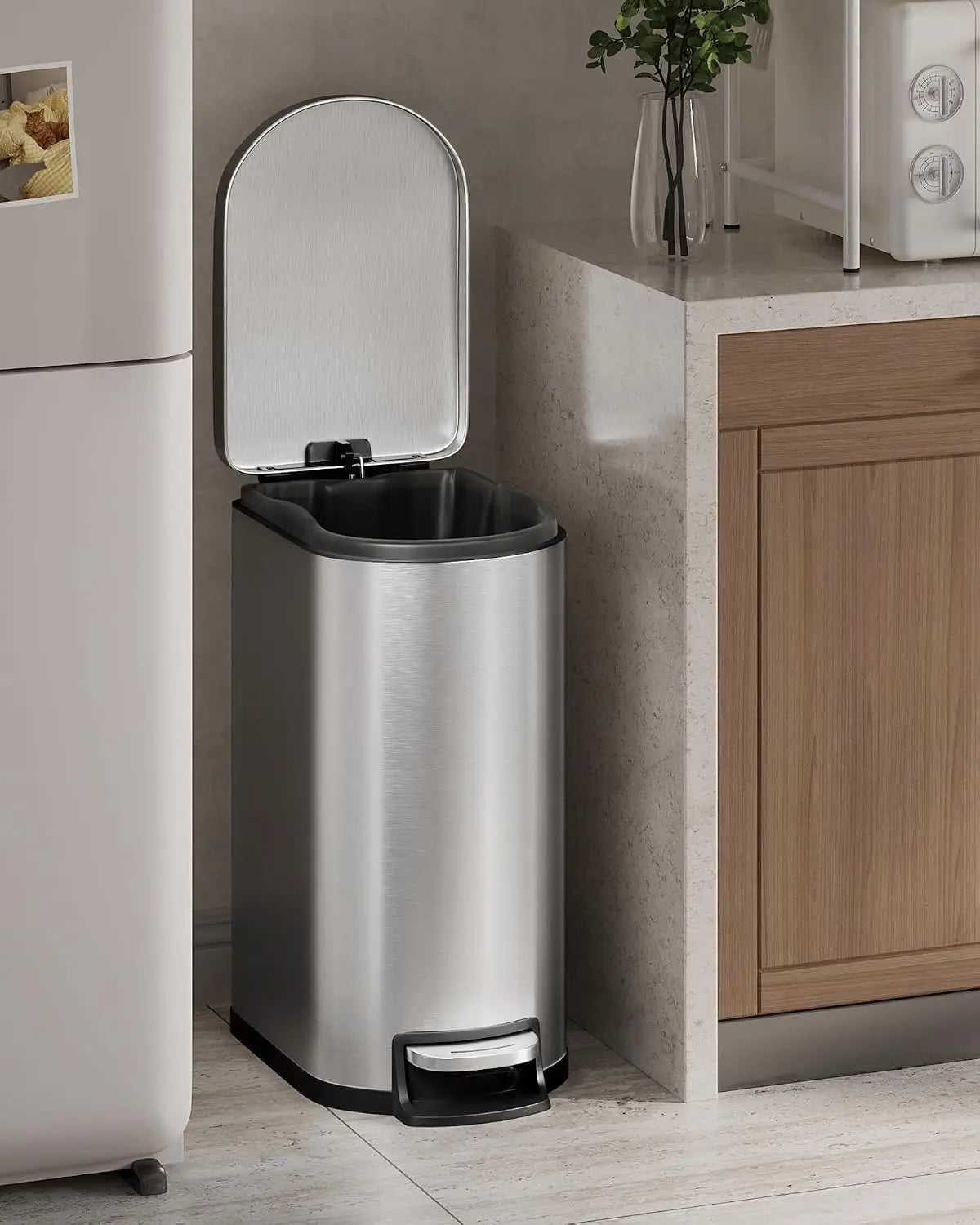 Garvee Stainless Steel Pedal Trash Can With Soft Close Lid