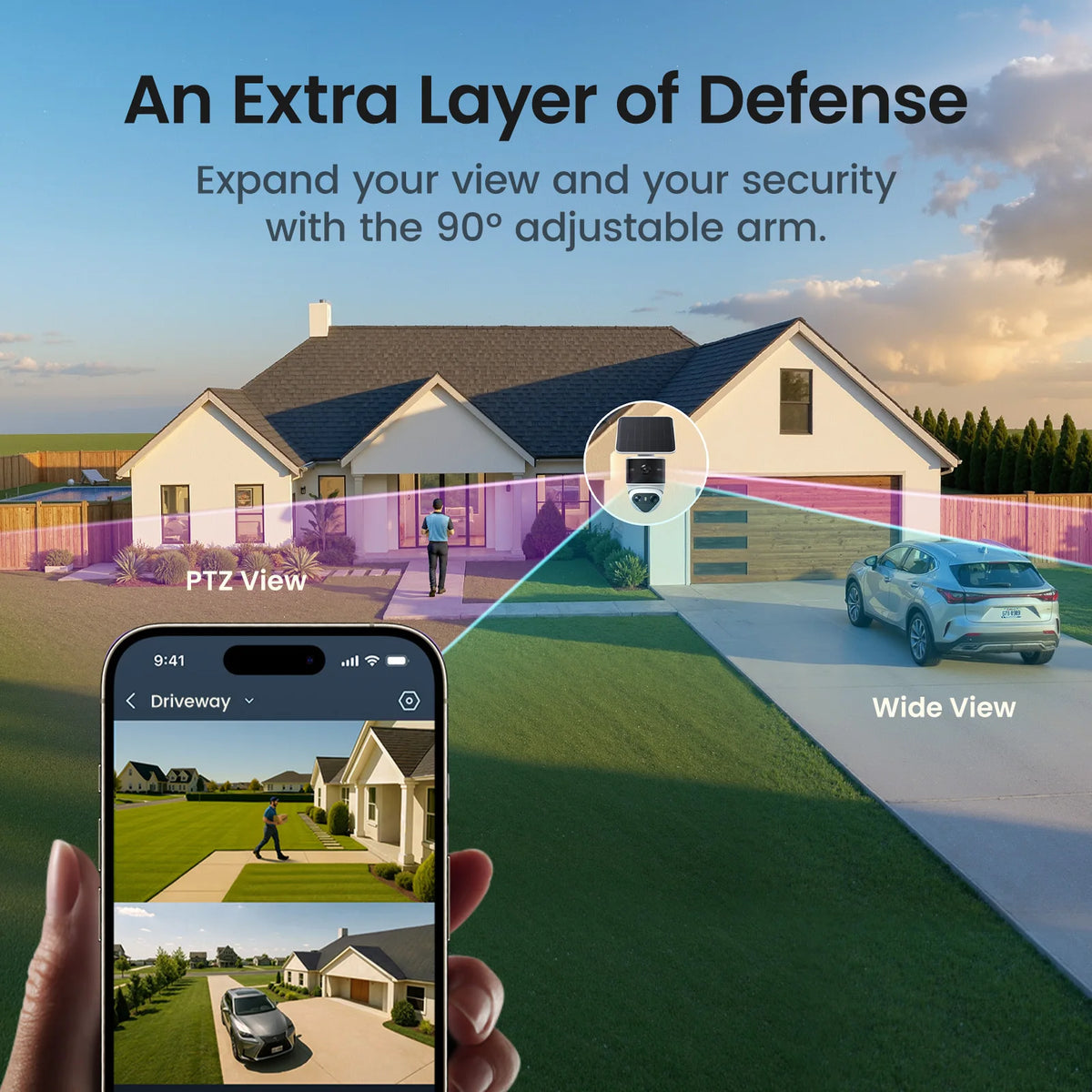 AOSU Solar Security Camera Wireless Outdoor AI Tracking