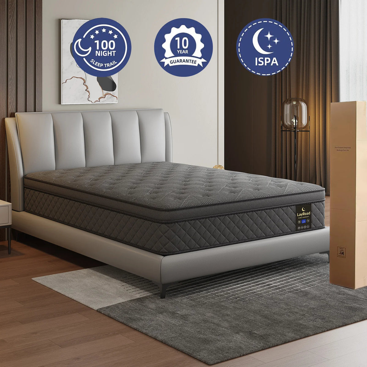 LAYROAD Gel Memory Foam Mattress With Pocket Spring Comfort