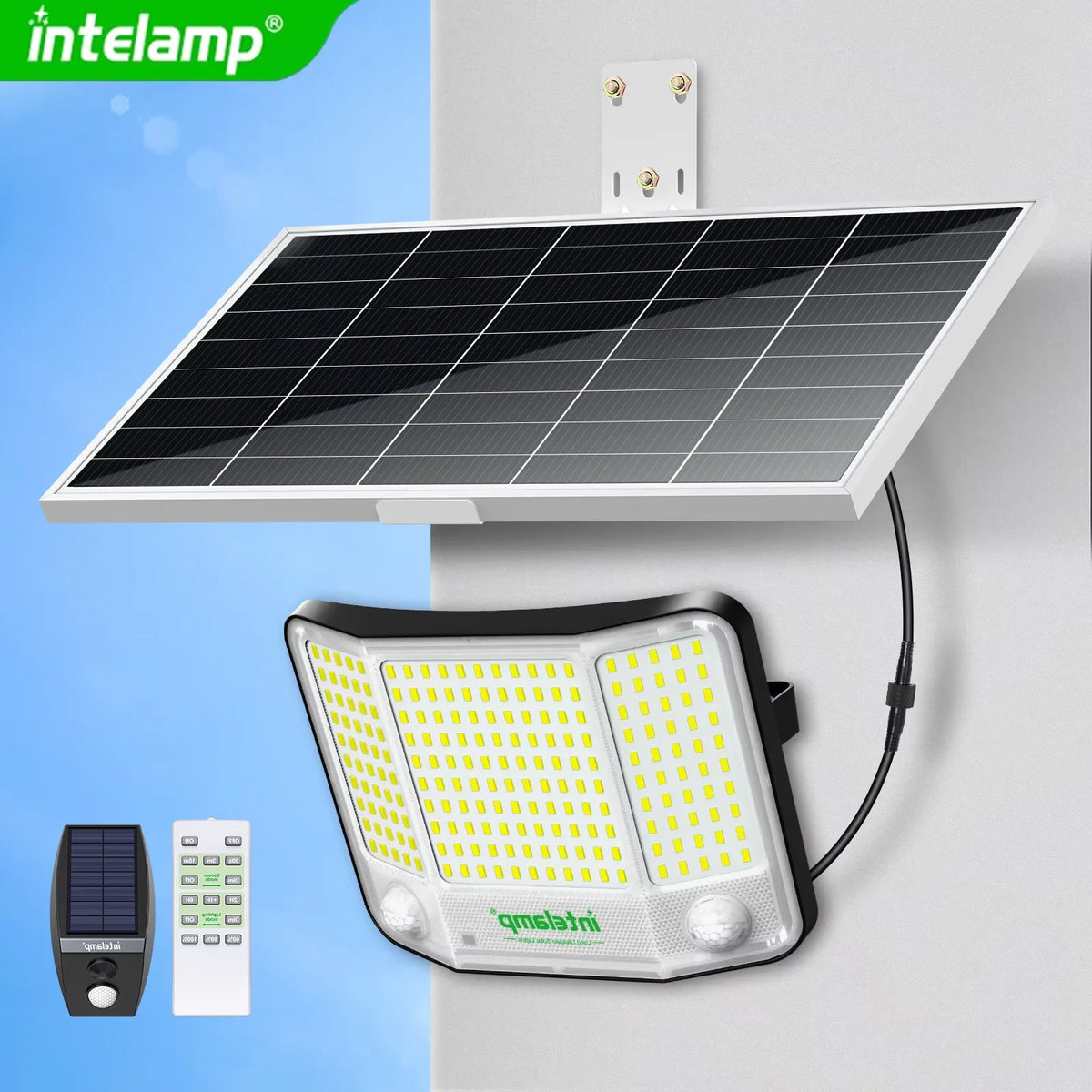 Intelamp Solar Flood Lights Outdoor Dual Motion Sensor Waterproof