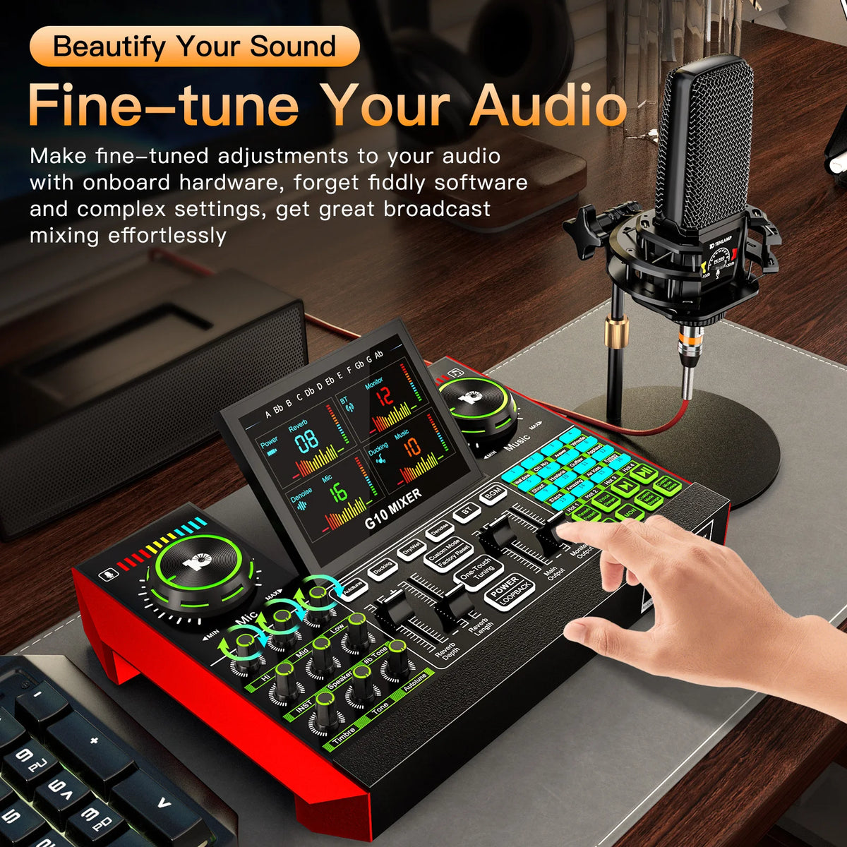 Tenlamp G10 Professional Audio Mixer And Streaming Interface