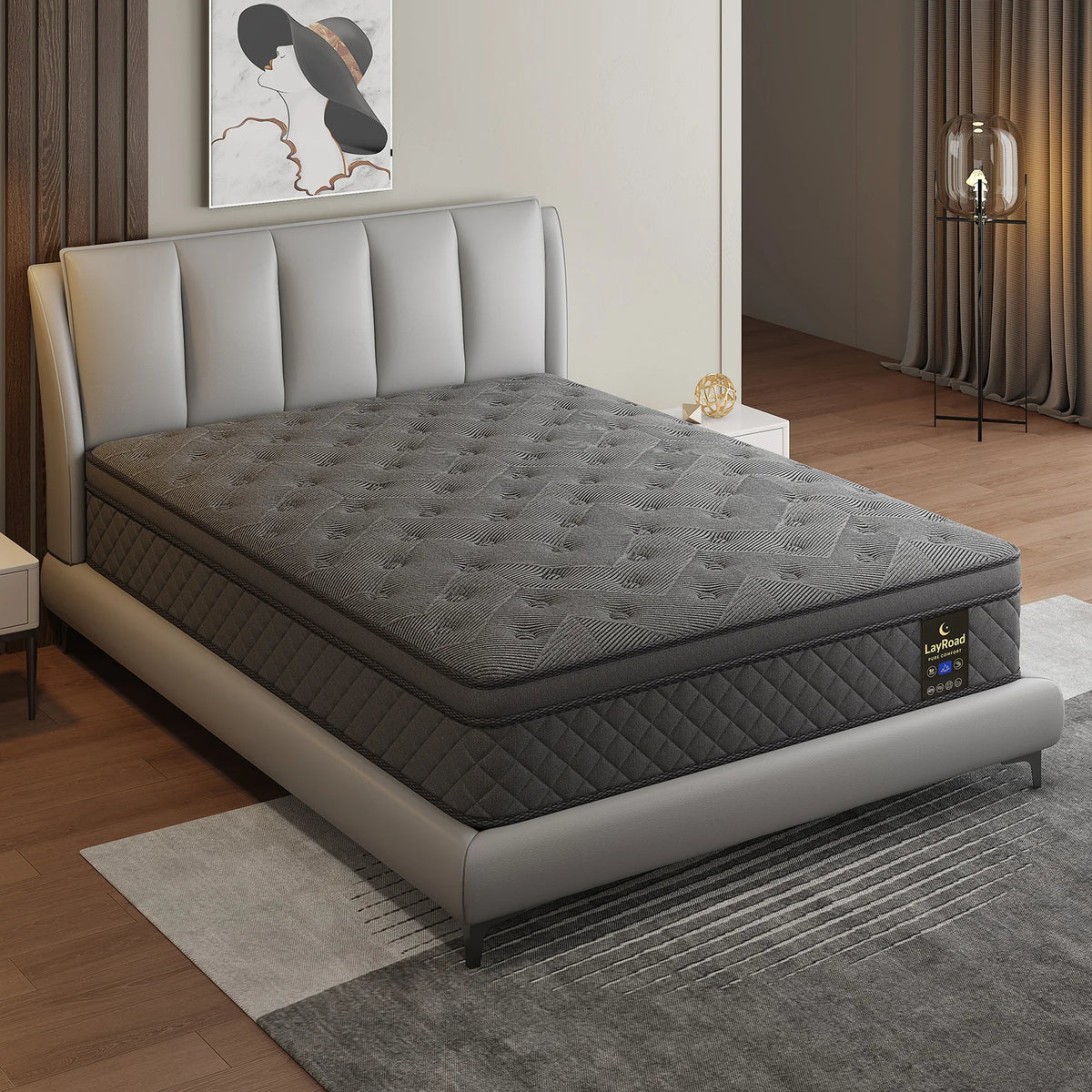 LAYROAD Gel Memory Foam Mattress With Pocket Spring Comfort