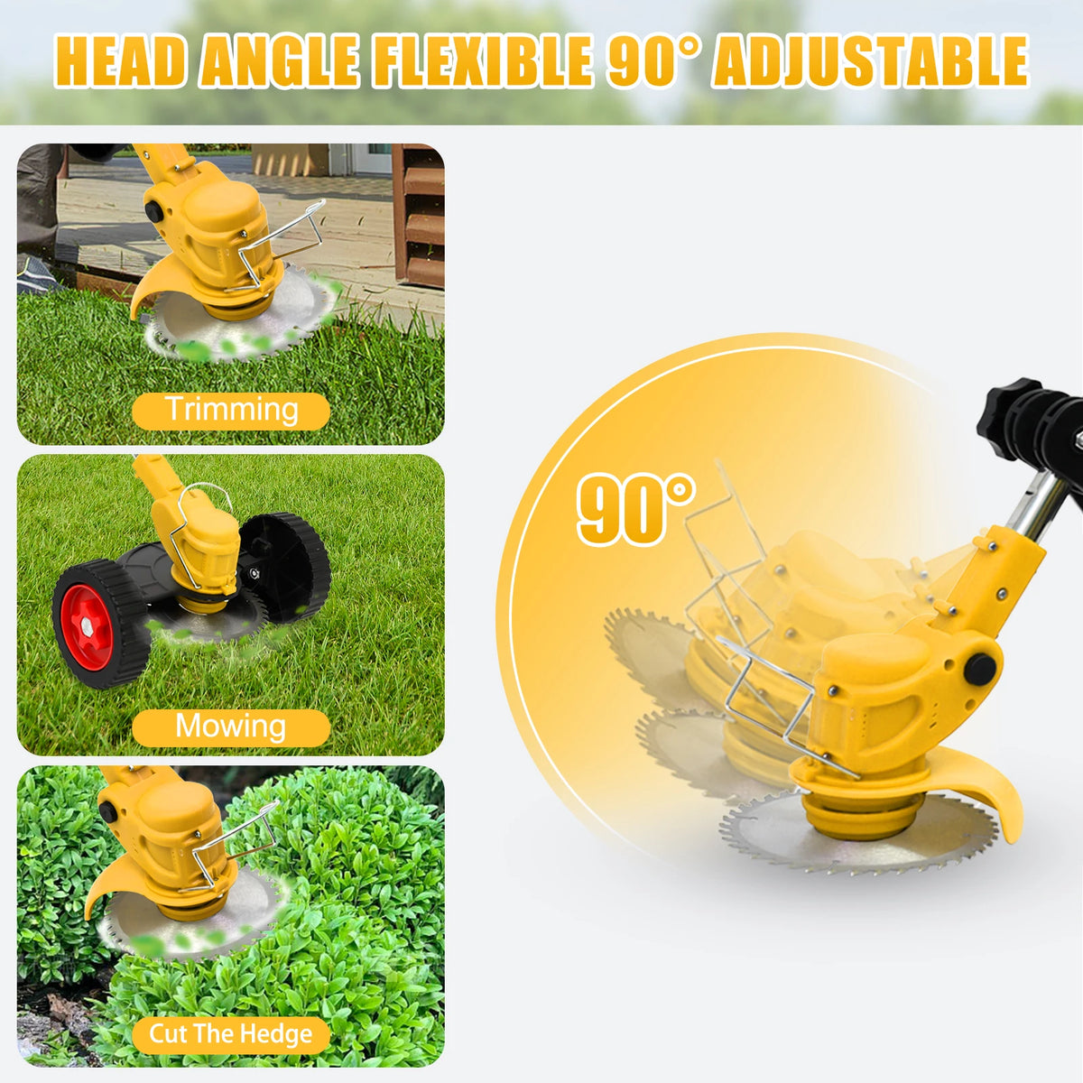 Cordless 21V Electric Grass Trimmer And Lawn Brush Cutter