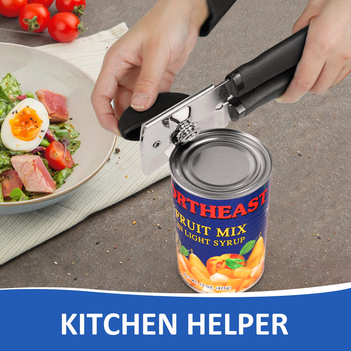 Stainless Steel Side Cut Can Opener With Safe Smooth Edge