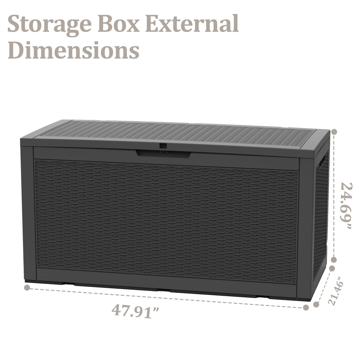Outdoor Resin Rattan Waterproof Storage Deck Box With Lid