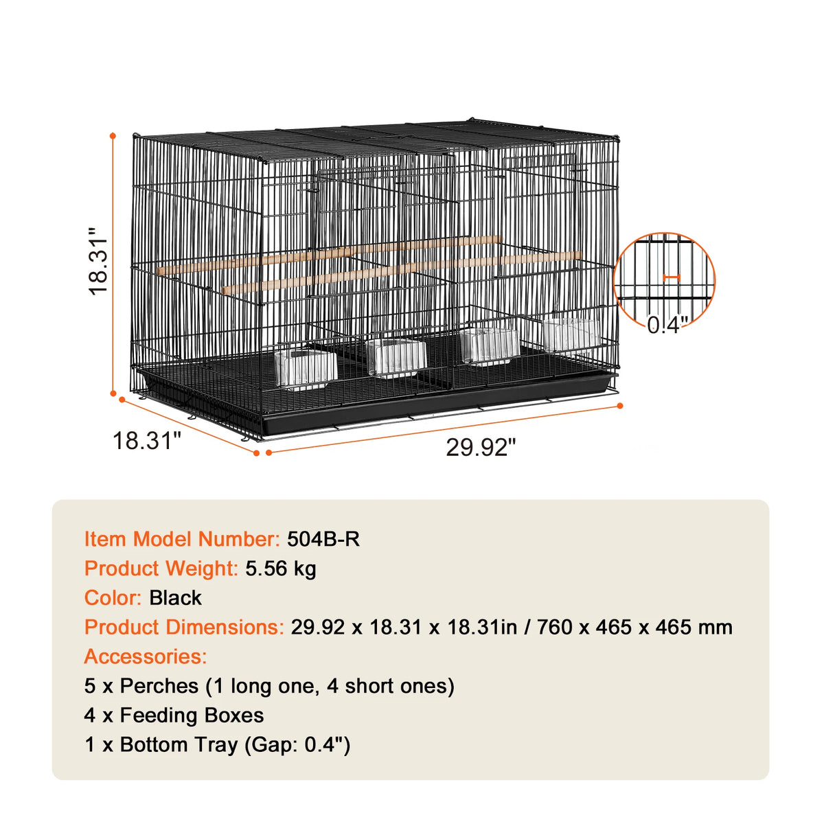 Succebuy Stackable Divided Small Bird Cage With Travel Handle