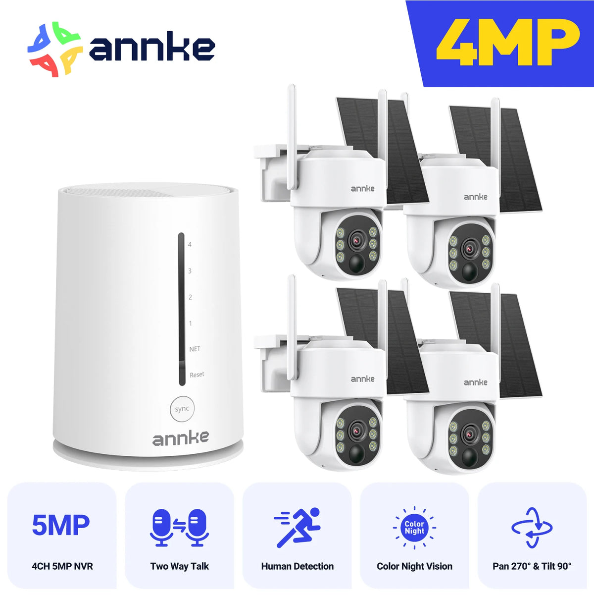 Annke 4MP Wireless Security Camera Auto Tracking Color Night Vision