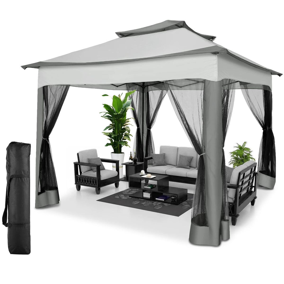 Tooluck Pop Up Gazebo Canopy With Mosquito Netting