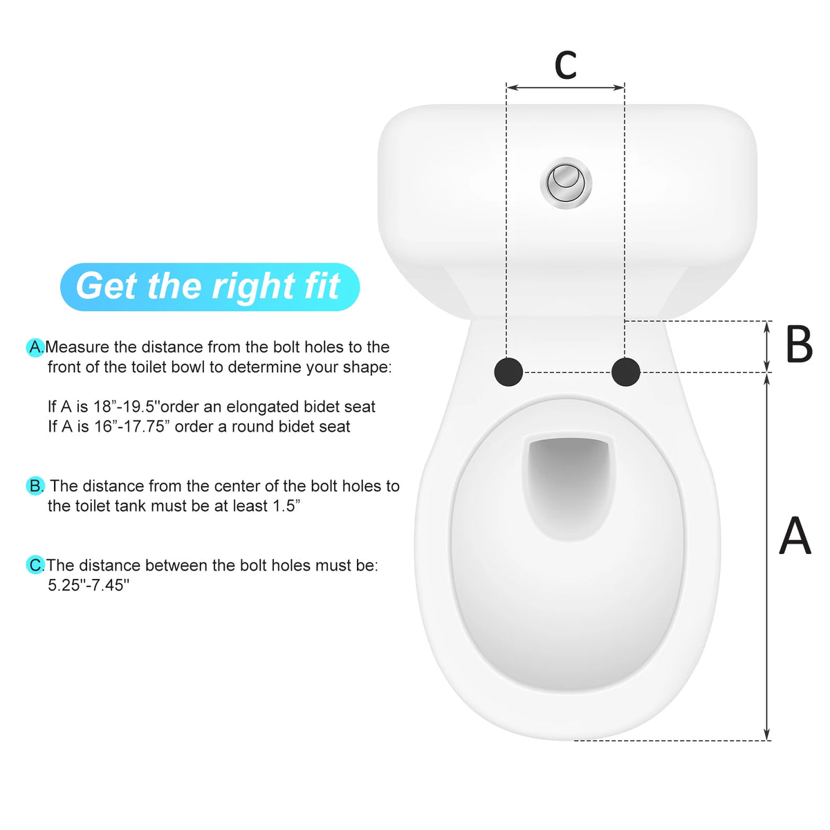 Twister Non Electric Round Bidet Toilet Seat Dual Nozzle