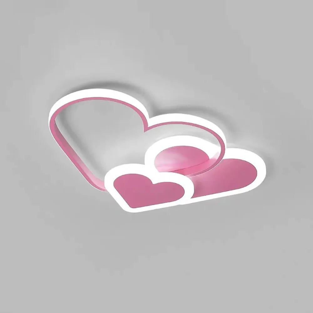 Heart Shaped LED Ceiling Lamp With Remote Control Dimmer