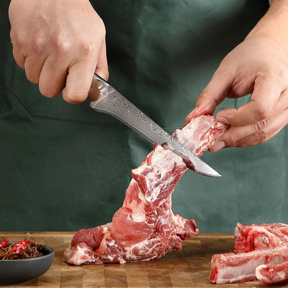 Sunnecko VG10 Damascus Steel Boning Fillet Kitchen Knife