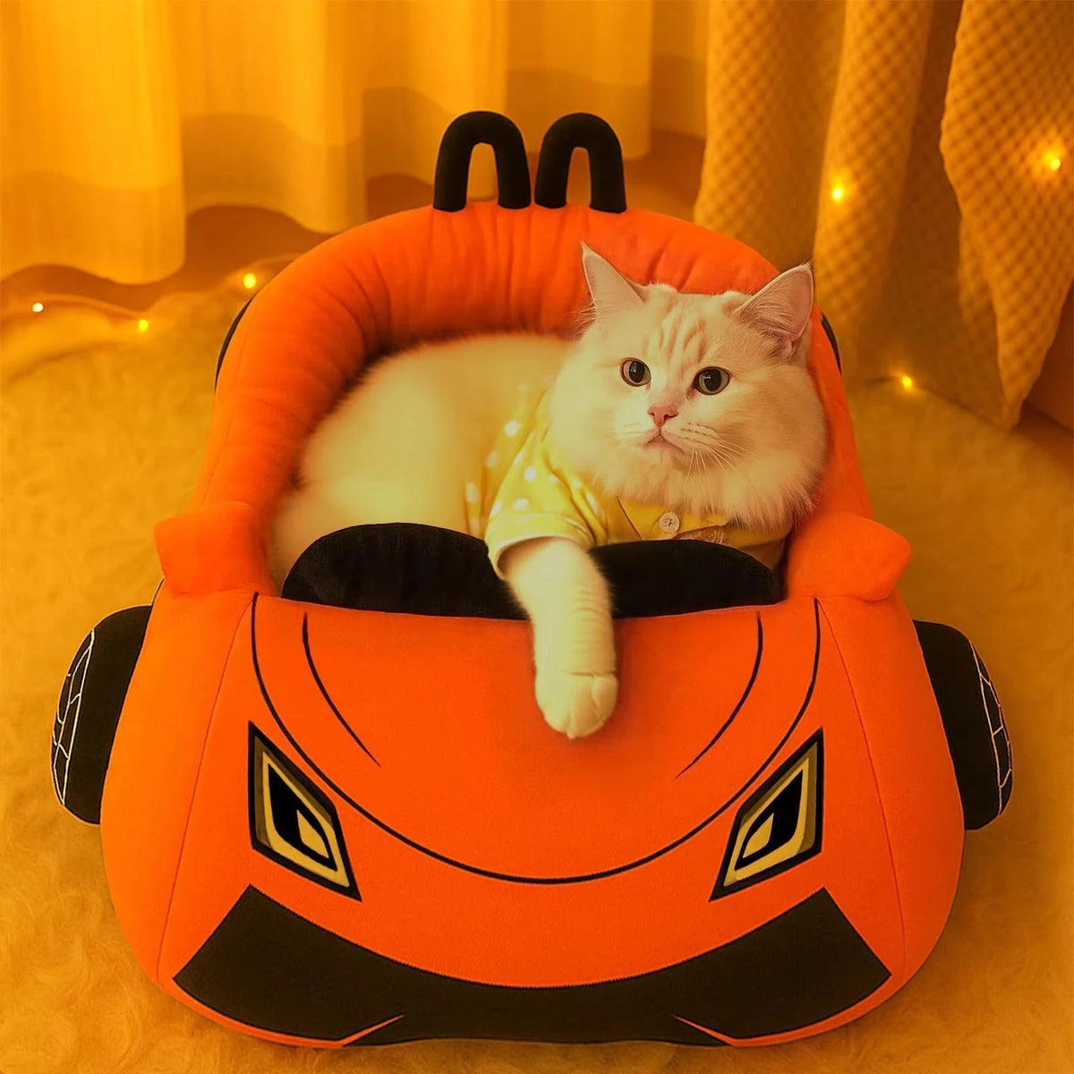 CWV Cozy Coral Fleece Supercar Design Pet Bed For Cats