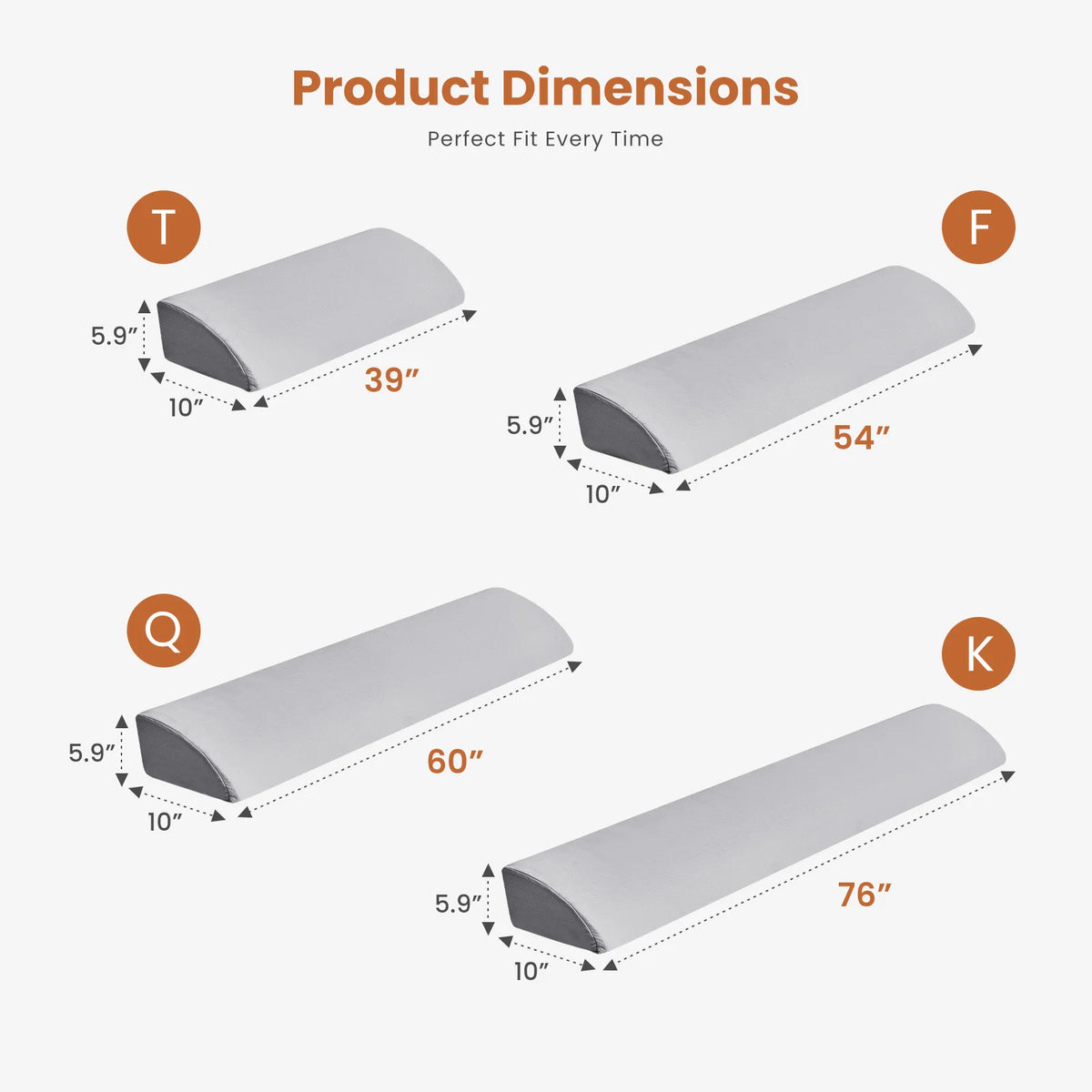 JHK Memory Foam Headboard Wedge Pillow With Ergonomic Cooling Cover