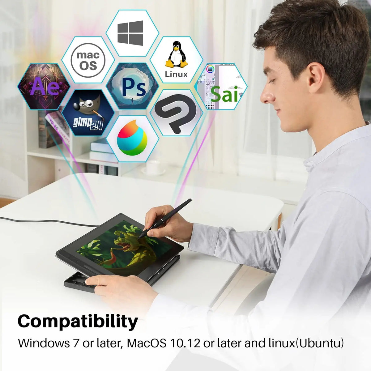 Huion Kamvas Pro Graphics Tablet With Tilt Support Pen
