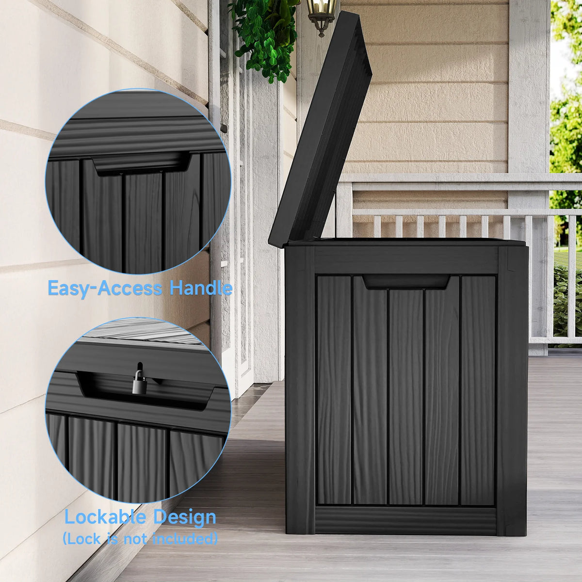 Premium Lockable Resin Waterproof Outdoor Deck Storage Box