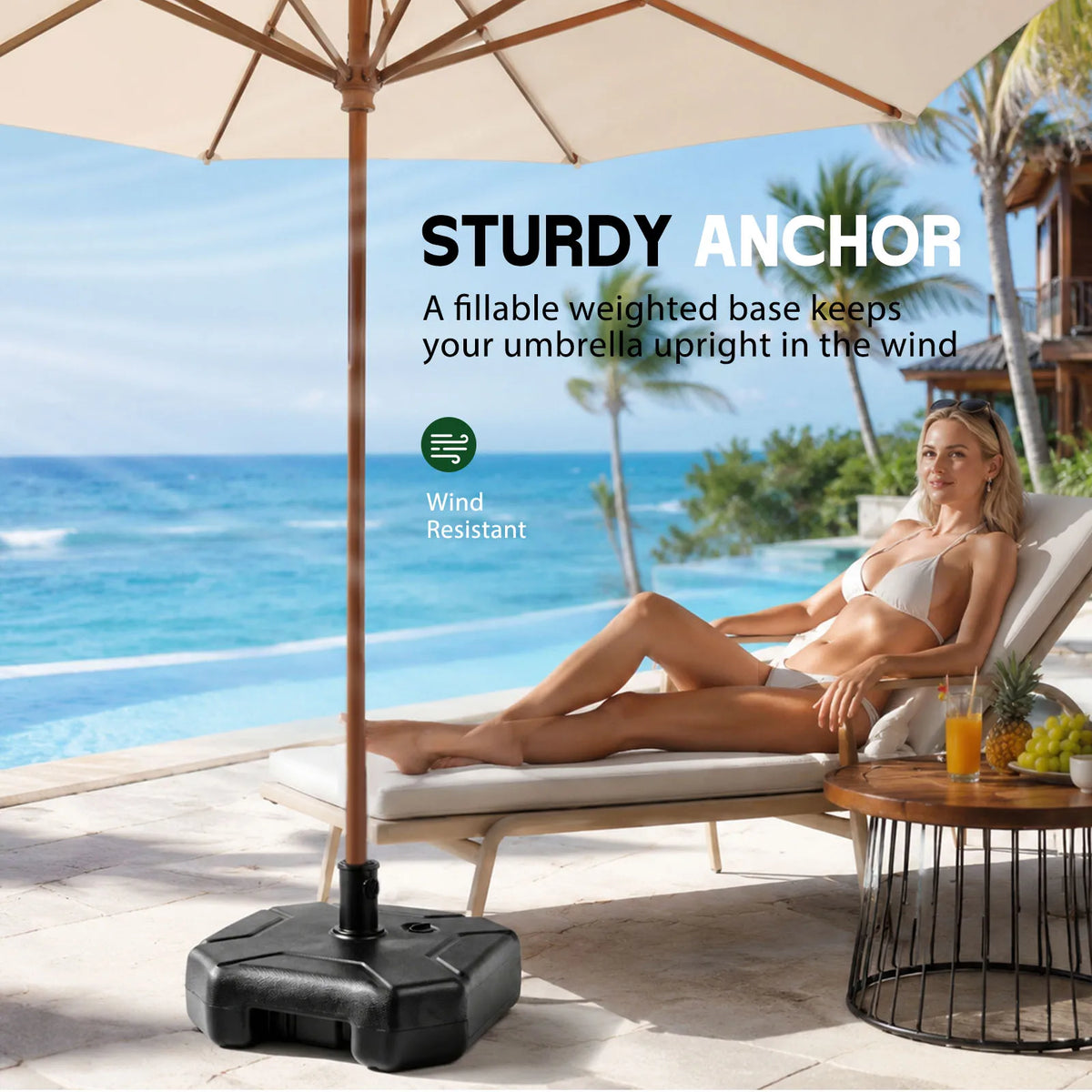Heavy Duty Fillable Outdoor Patio Umbrella Base Stand