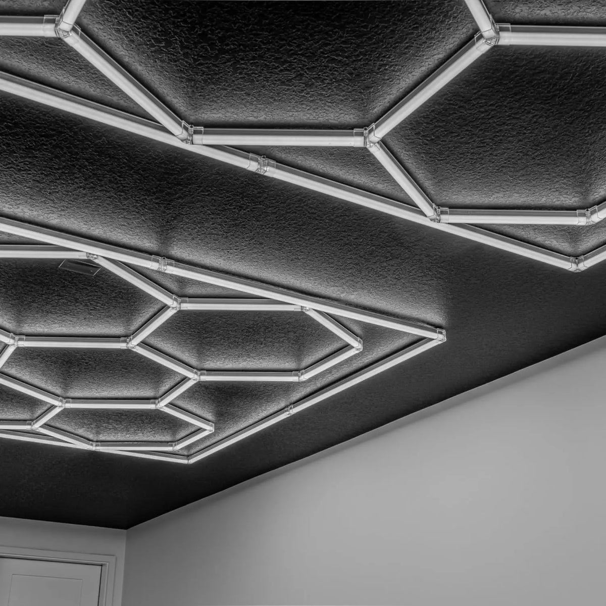 Honeycomb Hexagon LED Garage Lighting for Workshops and Auto Detailing