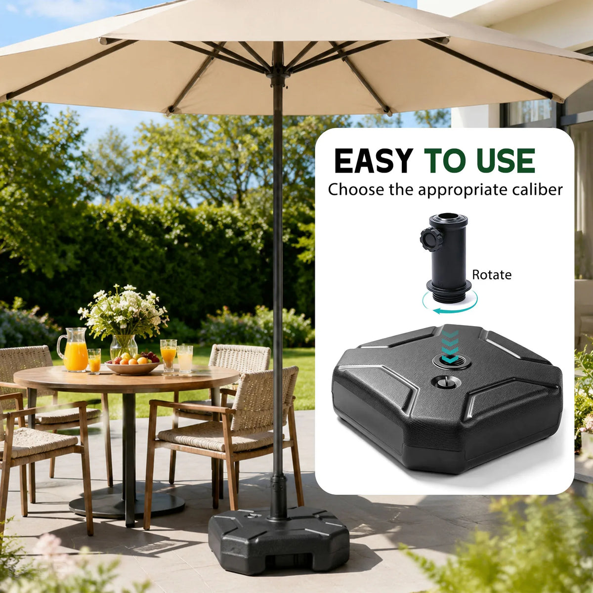Heavy Duty Fillable Outdoor Patio Umbrella Base Stand