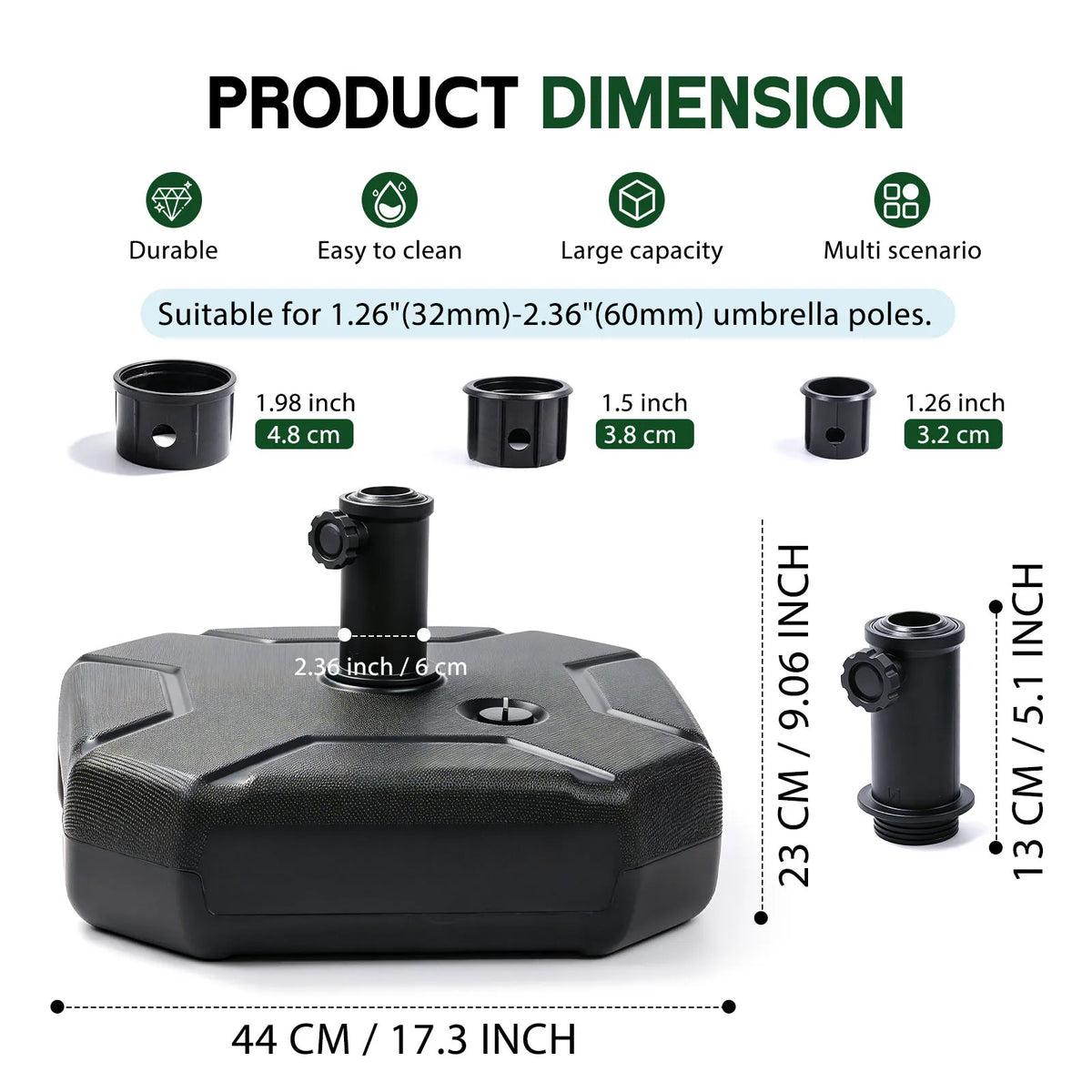Heavy Duty Fillable Outdoor Patio Umbrella Base Stand