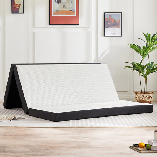 JHK Tri-Fold Memory Foam Mattress With Washable Cover For Travel