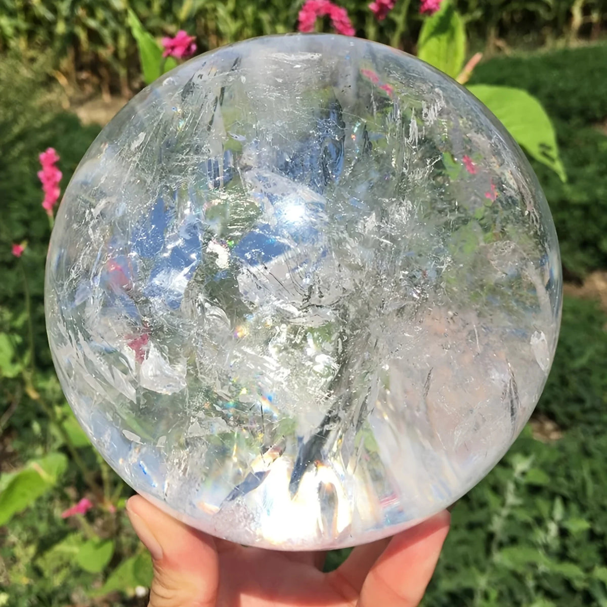 Crystalhola Natural Quartz Sphere Polished Home Decor Gift