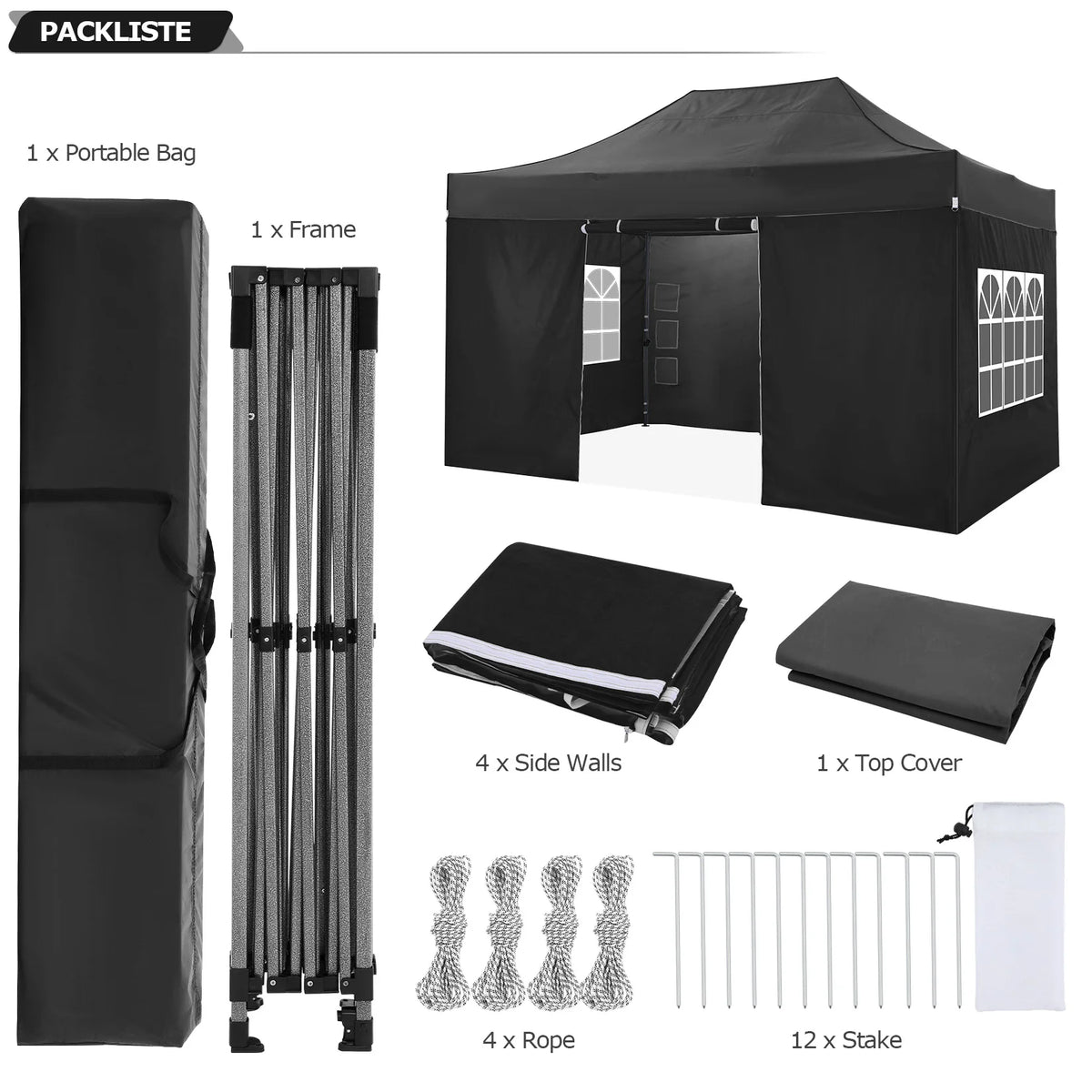 COBIZI Heavy Duty Pop Up Canopy With Sidewalls For Events