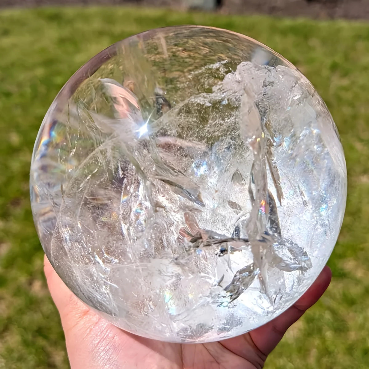 Crystalhola Natural Quartz Sphere Polished Home Decor Gift