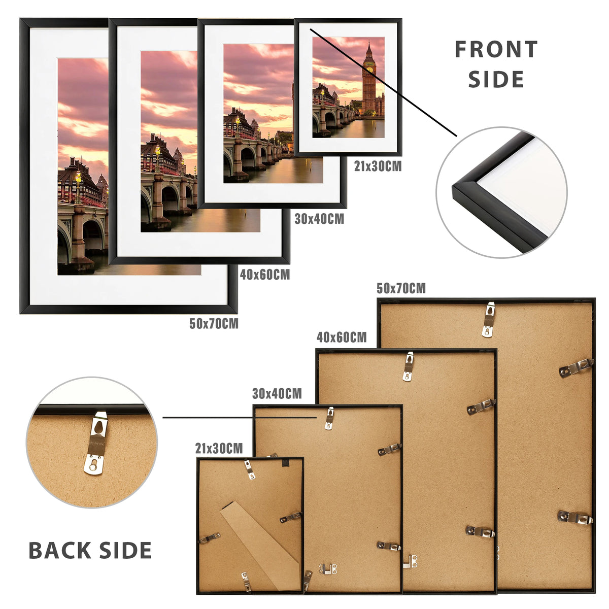 Aluminum Picture Frames With Mats For Wall Art Display