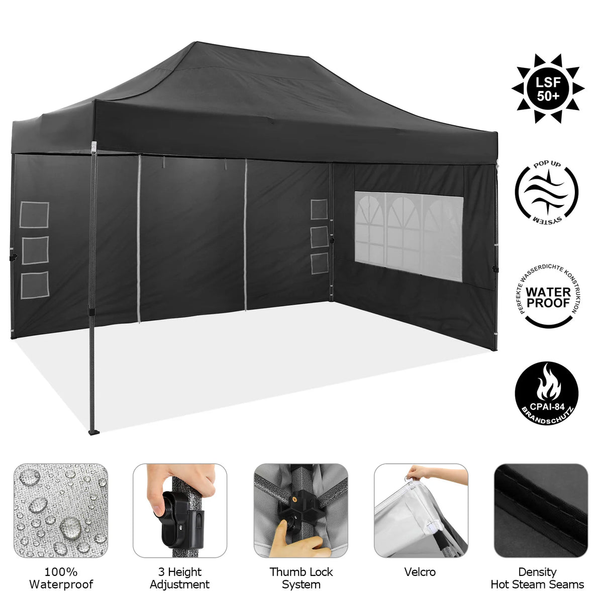 COBIZI Heavy Duty Pop Up Canopy With Sidewalls For Events