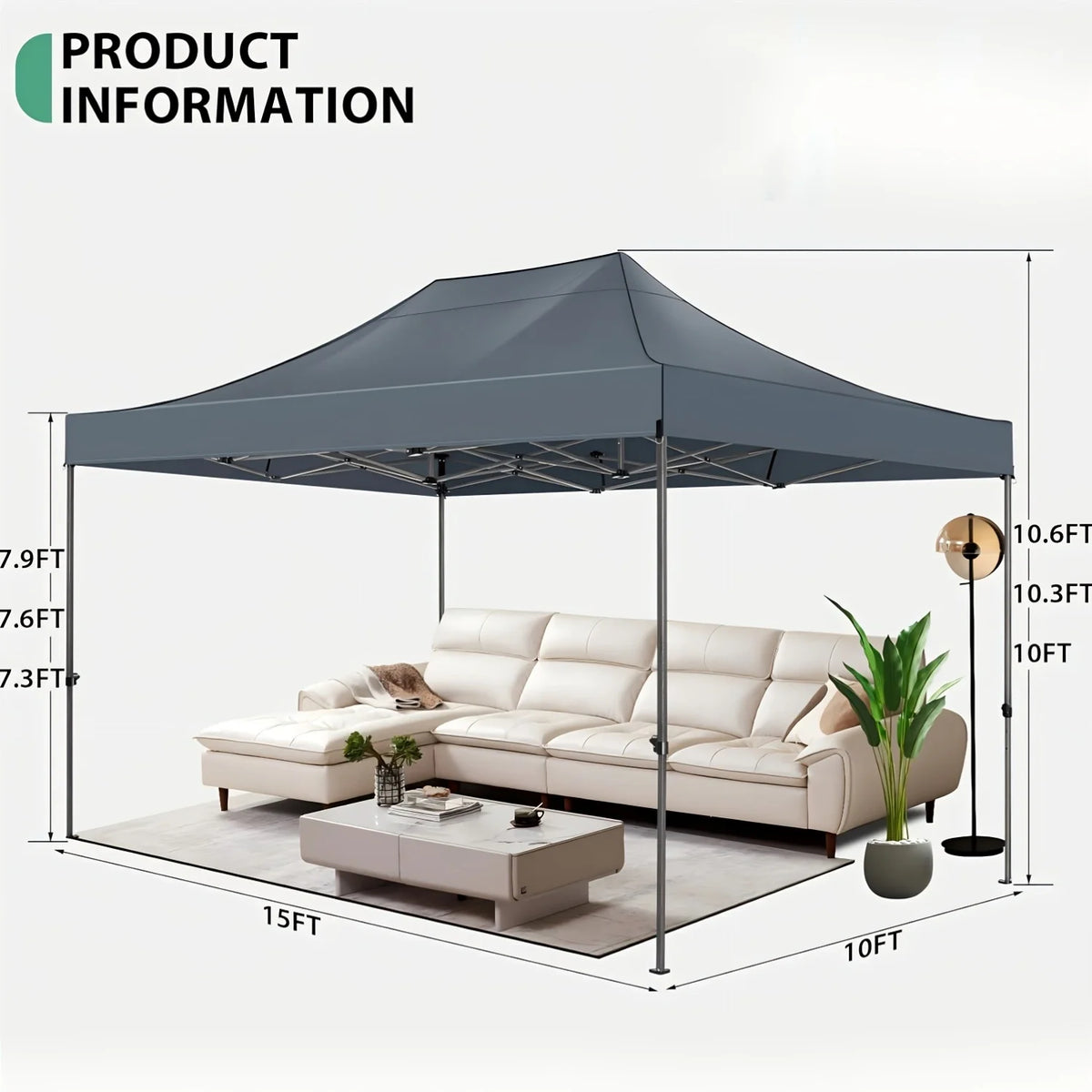 COBIZI Heavy Duty Pop Up Canopy With Sidewalls For Events