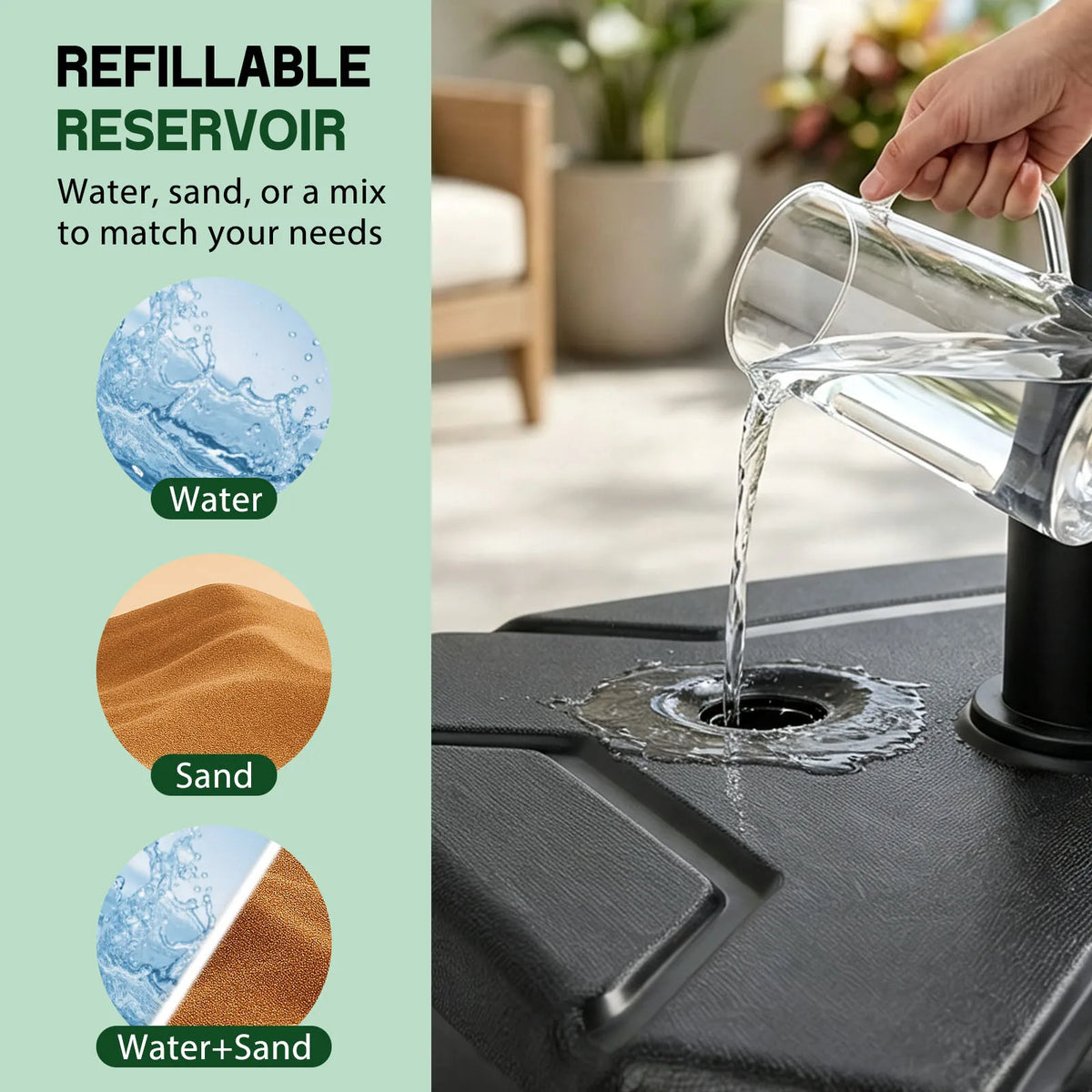 Heavy Duty Fillable Outdoor Patio Umbrella Base Stand