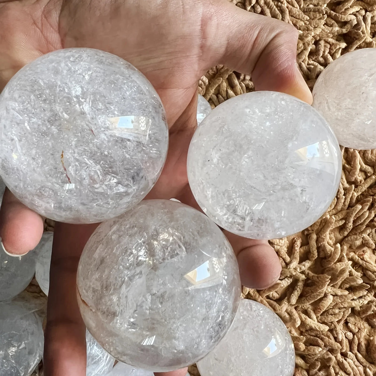 Crystalhola Natural Quartz Sphere Polished Home Decor Gift