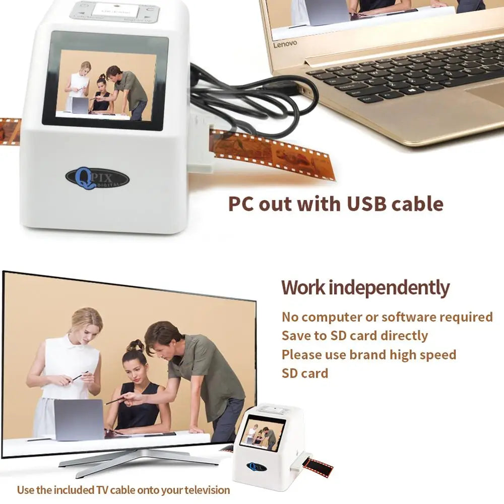 QPIX 35MM Film Scanner Converts Negative And Slide Rolls