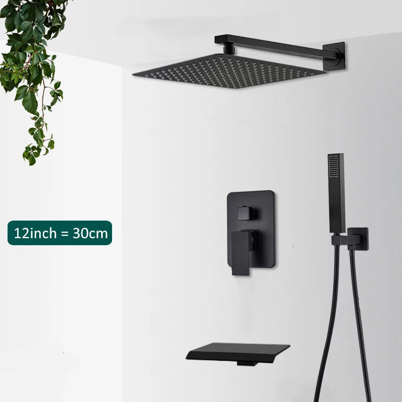 Quyanre Concealed Wall Mounted Shower Faucet And Tub Mixer