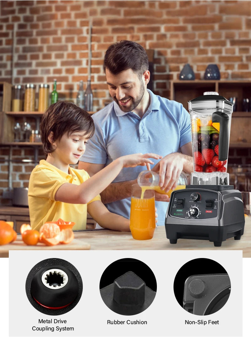 BioloMix Heavy Duty Commercial Blender With Timer For Smoothies