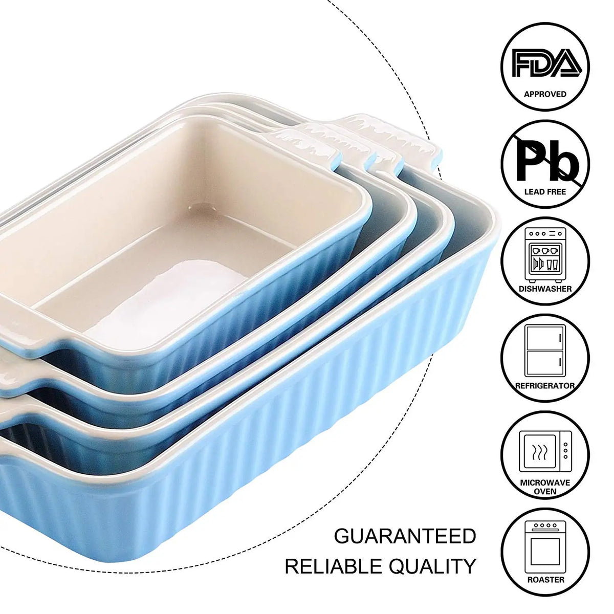 Malacasa Ceramic Baking Dish Set For Oven To Table Serving