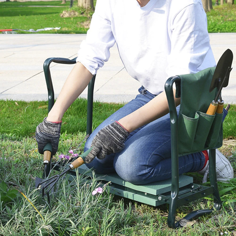 Heavy Duty Folding Garden Kneeler With Padded Seat And Handles