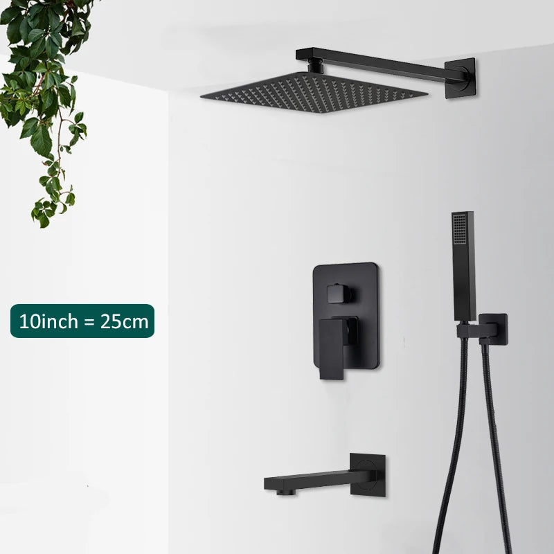Quyanre Concealed Wall Mounted Shower Faucet And Tub Mixer