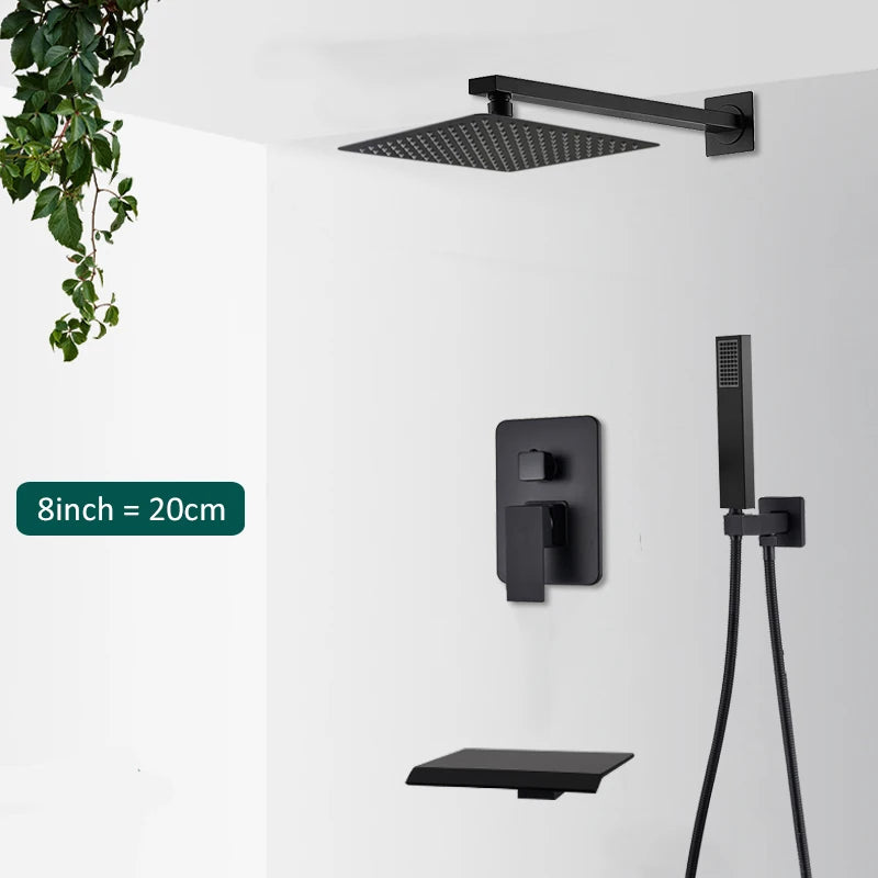 Quyanre Concealed Wall Mounted Shower Faucet And Tub Mixer