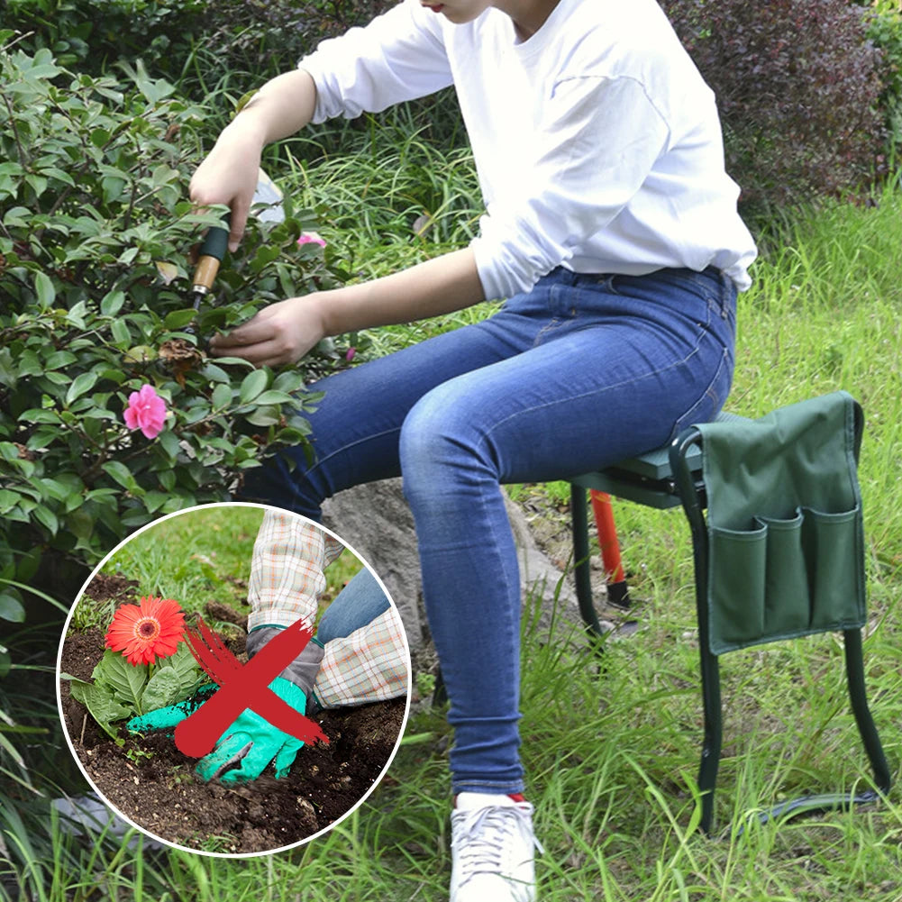 Heavy Duty Folding Garden Kneeler With Padded Seat And Handles