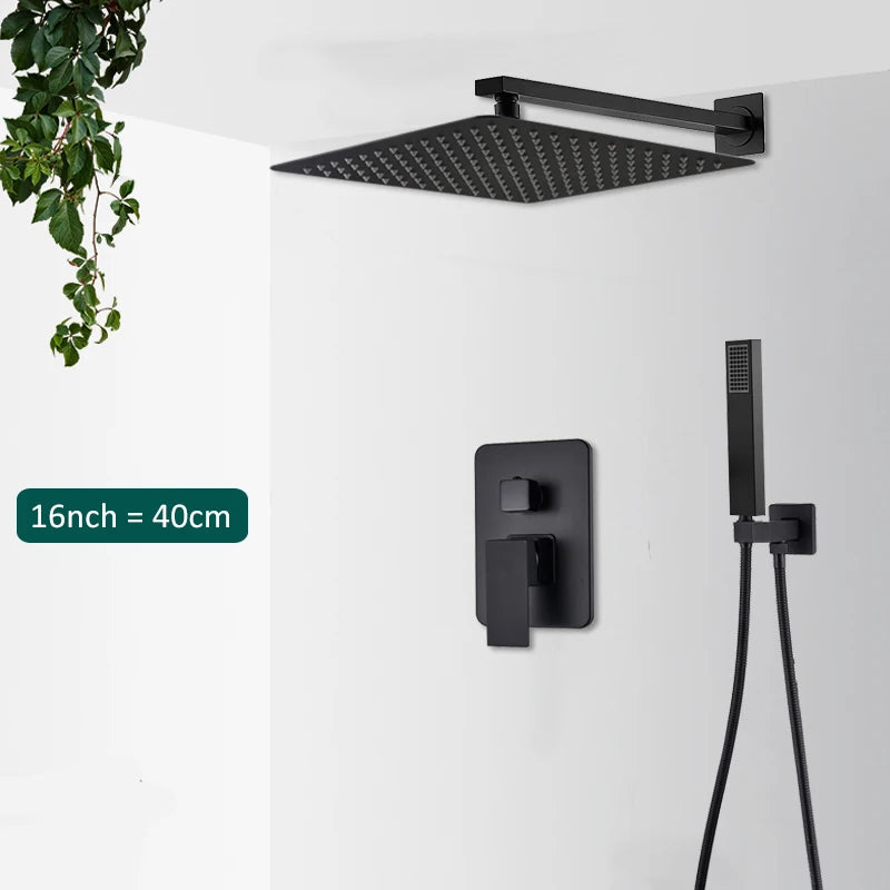 Quyanre Concealed Wall Mounted Shower Faucet And Tub Mixer