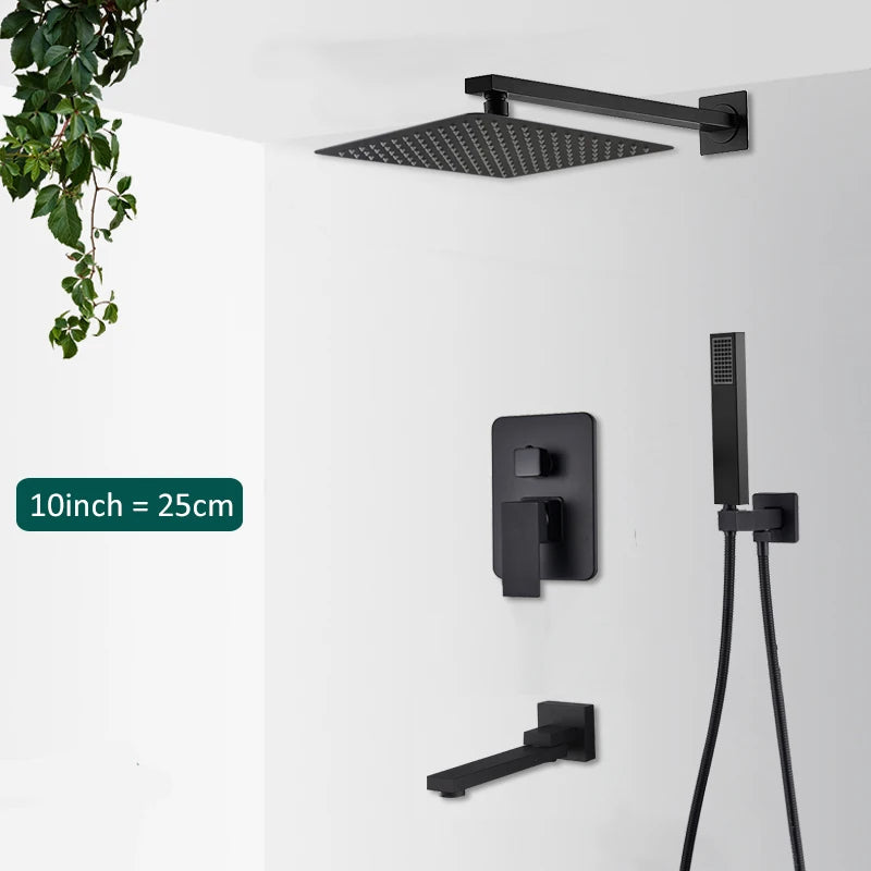 Quyanre Concealed Wall Mounted Shower Faucet And Tub Mixer