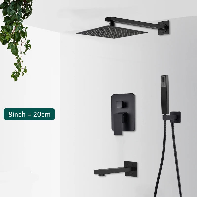 Quyanre Concealed Wall Mounted Shower Faucet And Tub Mixer